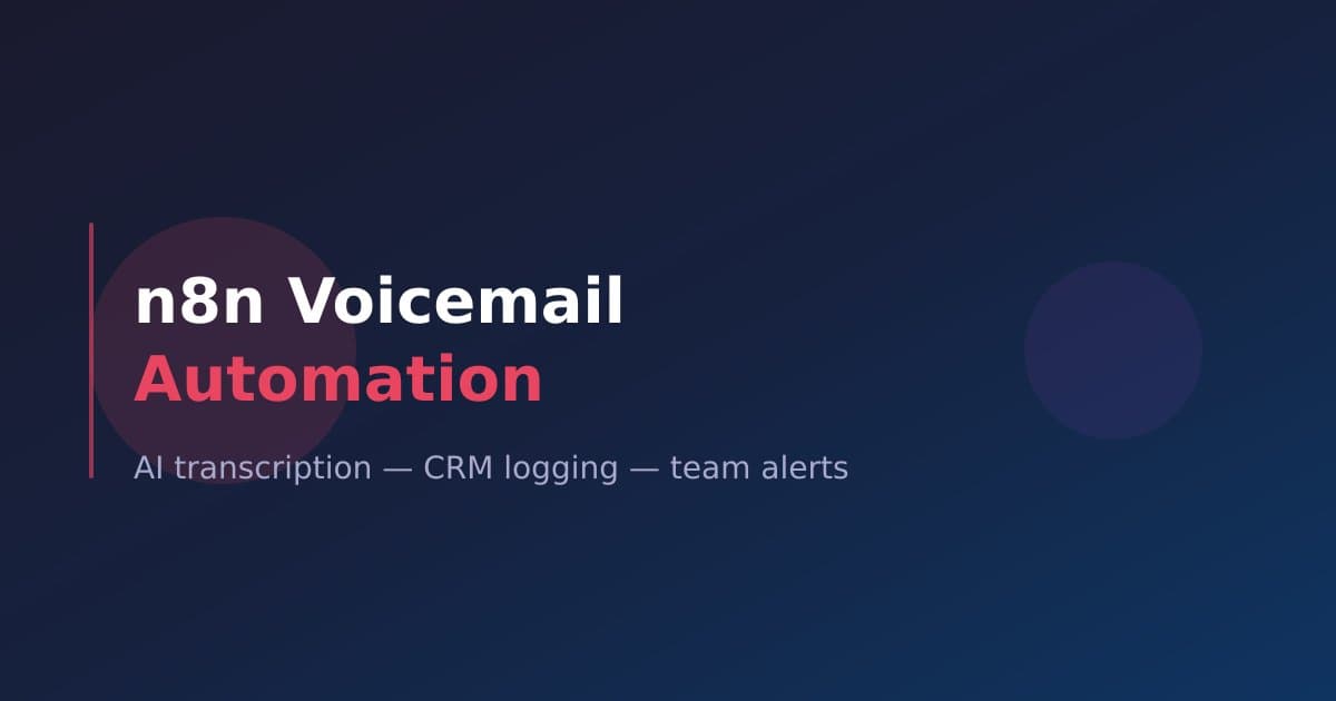 Automate Voicemail Transcription and CRM Logging with n8n